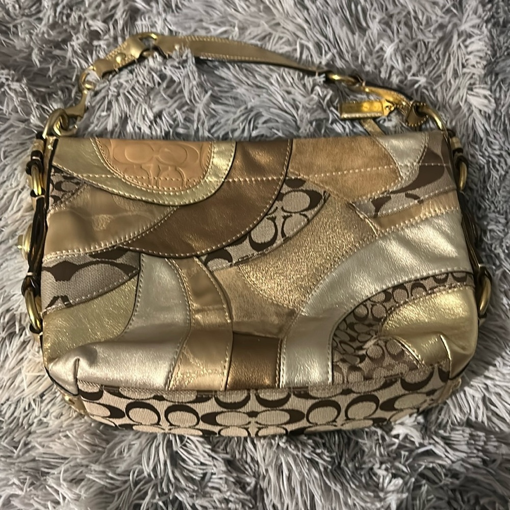 Coach patchwork leather shoulder bag